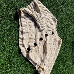 Woven shawl sleeve sweater